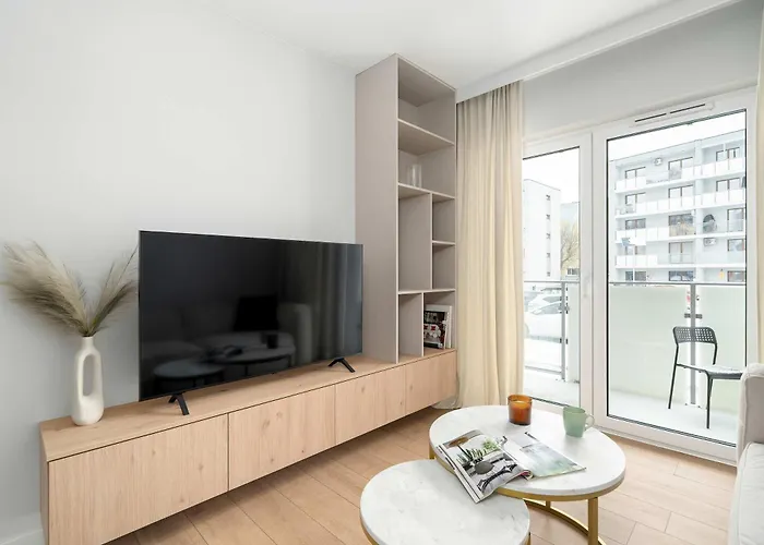 Apartment Beige And Two Bedroom In With Parking And Bathtub By Renters Poznan